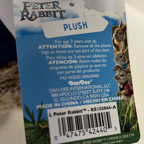 PETER RABBIT Plush With Garden Cart 20” Stuffed Toy Bunny And Wagon - Picture 15 of 16